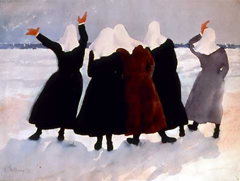 Watercolor painting Shore Series-Novices by Kay Montgomery.