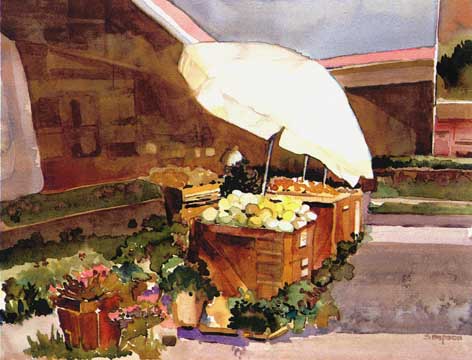 Watercolor painting by Jo Simpson.