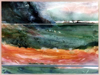 (left side) Original Painting, Watermedia Diptich : Looking Far by Jo Simpson