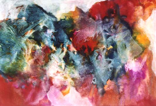 Mixed Media Painting: Gemstone Series I by Jo Simpson.