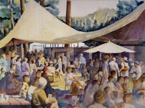 Art on the Green, watercolor painting