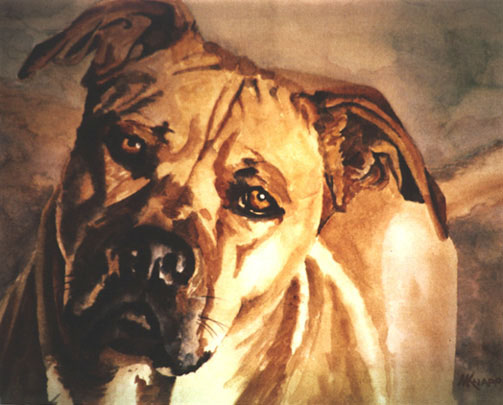 Muttley, watercolor painting